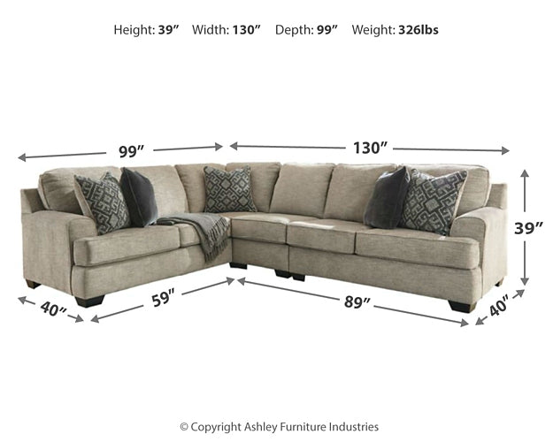 Bovarian 3-Piece Sectional with Ottoman at Towne & Country Furniture (AL) furniture, home furniture, home decor, sofa, bedding