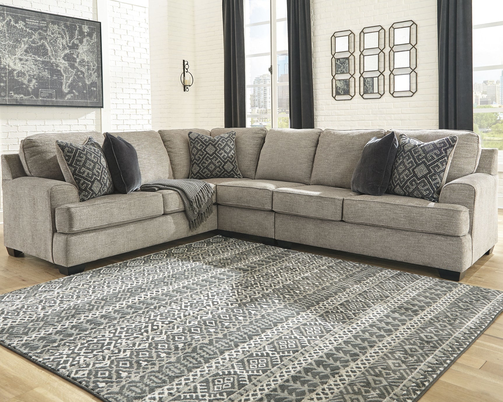 Bovarian 3-Piece Sectional with Ottoman at Towne & Country Furniture (AL) furniture, home furniture, home decor, sofa, bedding