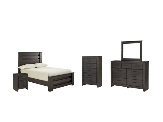 Brinxton Full Panel Bed with Mirrored Dresser, Chest and Nightstand at Towne & Country Furniture (AL) furniture, home furniture, home decor, sofa, bedding