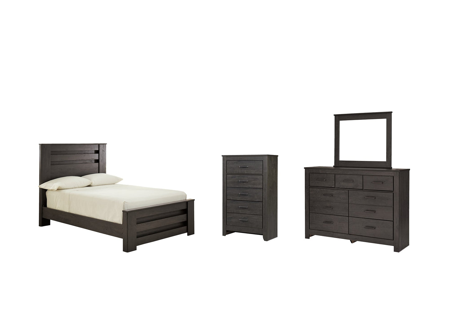 Brinxton Full Panel Bed with Mirrored Dresser and Chest at Towne & Country Furniture (AL) furniture, home furniture, home decor, sofa, bedding