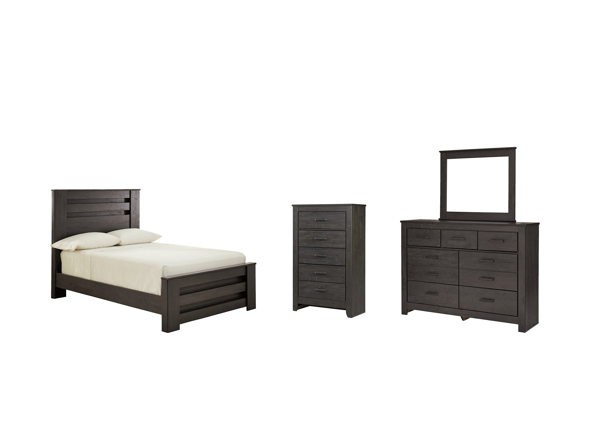 Brinxton Full Panel Bed with Mirrored Dresser and Chest at Towne & Country Furniture (AL) furniture, home furniture, home decor, sofa, bedding