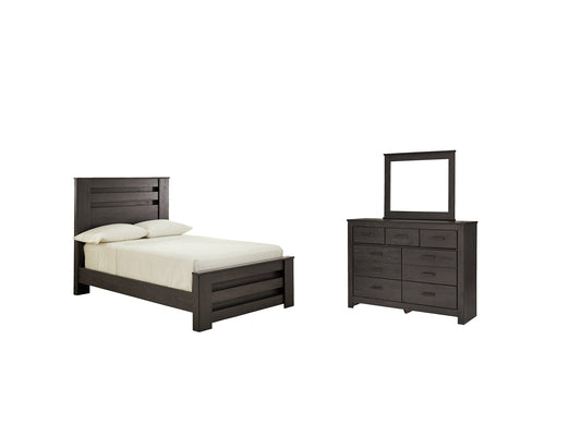 Brinxton Full Panel Bed with Mirrored Dresser at Towne & Country Furniture (AL) furniture, home furniture, home decor, sofa, bedding