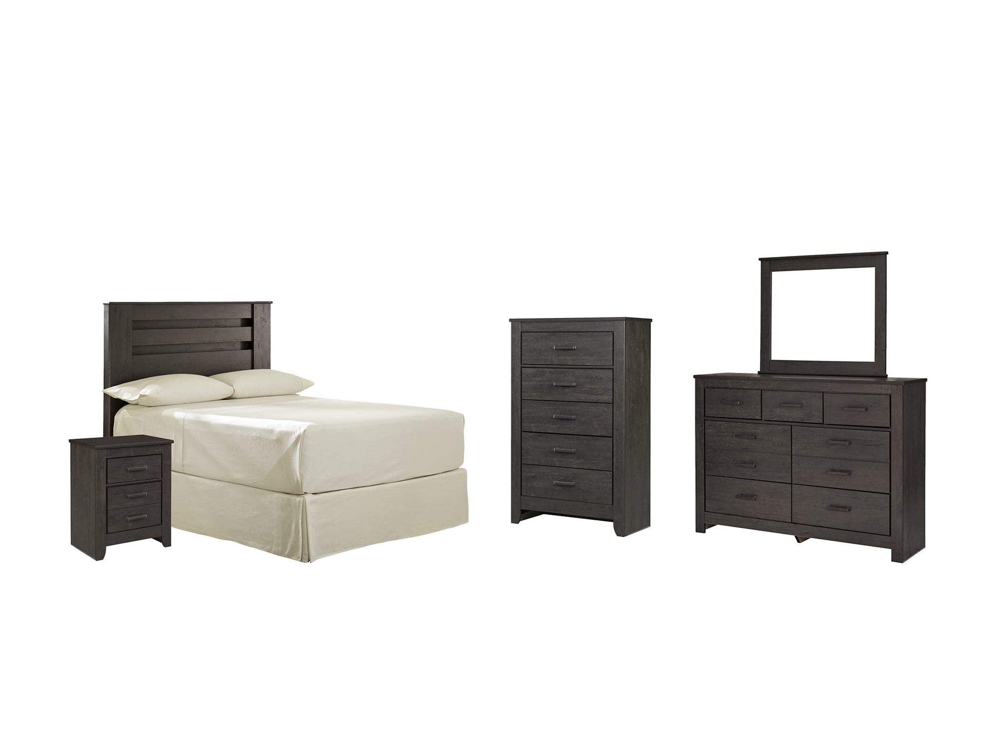 Brinxton Full Panel Headboard with Mirrored Dresser, Chest and Nightstand at Towne & Country Furniture (AL) furniture, home furniture, home decor, sofa, bedding