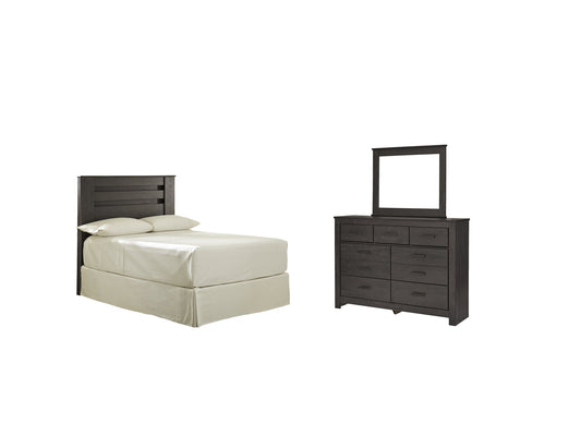 Brinxton Full Panel Headboard with Mirrored Dresser at Towne & Country Furniture (AL) furniture, home furniture, home decor, sofa, bedding