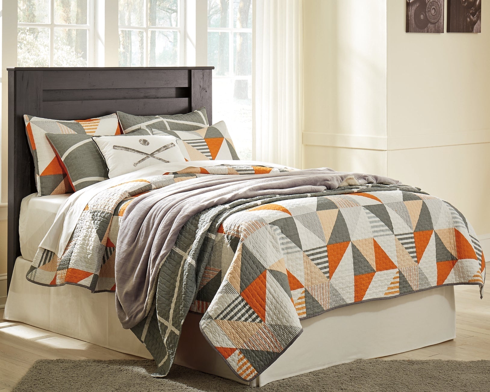 Brinxton Full Panel Headboard with Mirrored Dresser at Towne & Country Furniture (AL) furniture, home furniture, home decor, sofa, bedding