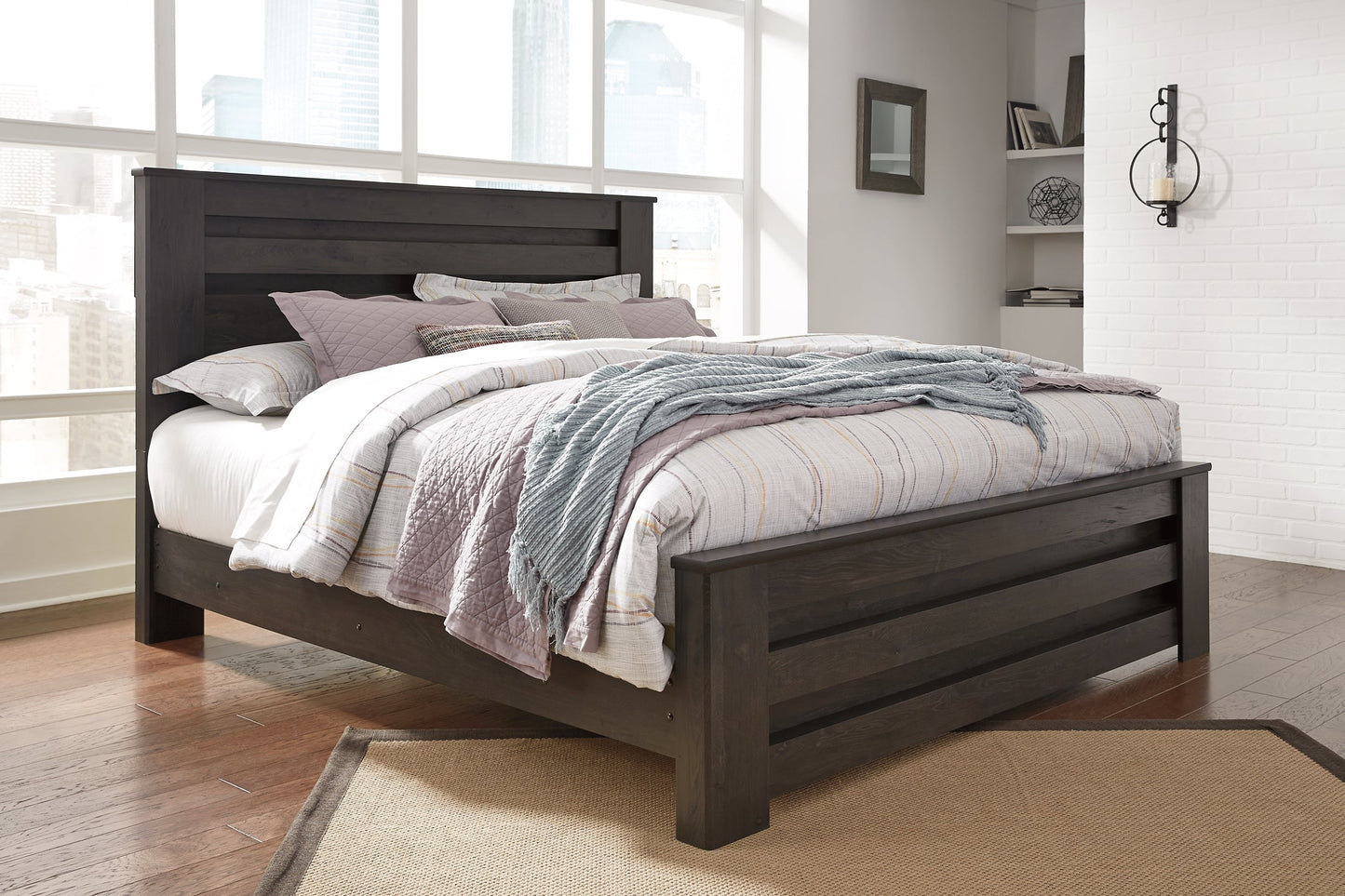 Brinxton King/California King Panel Headboard with Mirrored Dresser and Chest at Towne & Country Furniture (AL) furniture, home furniture, home decor, sofa, bedding