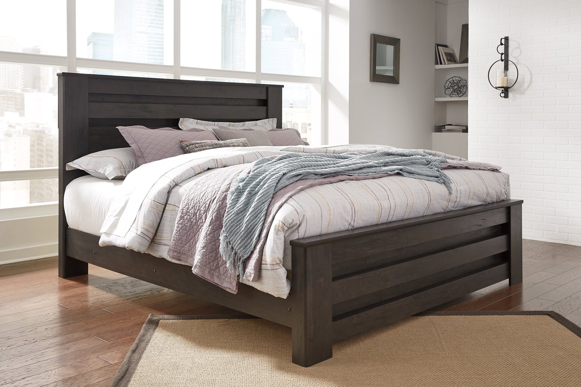 Brinxton King/California King Panel Headboard with Mirrored Dresser and Chest at Towne & Country Furniture (AL) furniture, home furniture, home decor, sofa, bedding