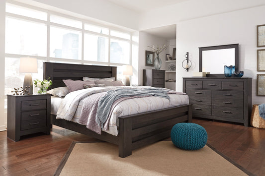 Brinxton King Panel Bed with Mirrored Dresser and Chest at Towne & Country Furniture (AL) furniture, home furniture, home decor, sofa, bedding