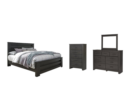 Brinxton King Panel Bed with Mirrored Dresser and Chest at Towne & Country Furniture (AL) furniture, home furniture, home decor, sofa, bedding