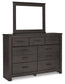 Brinxton King Panel Bed with Mirrored Dresser and Nightstand at Towne & Country Furniture (AL) furniture, home furniture, home decor, sofa, bedding