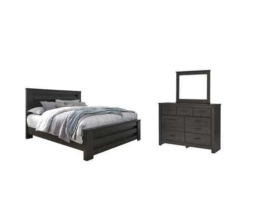 Brinxton King Panel Bed with Mirrored Dresser at Towne & Country Furniture (AL) furniture, home furniture, home decor, sofa, bedding