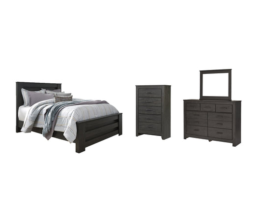 Brinxton Queen Panel Bed with Mirrored Dresser and Chest at Towne & Country Furniture (AL) furniture, home furniture, home decor, sofa, bedding