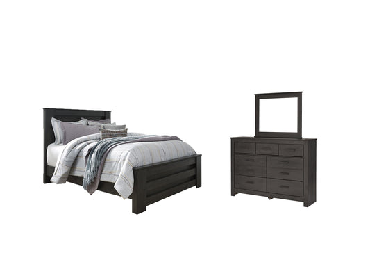 Brinxton Queen Panel Bed with Mirrored Dresser at Towne & Country Furniture (AL) furniture, home furniture, home decor, sofa, bedding