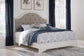 Brollyn California King Upholstered Panel Bed with Mirrored Dresser at Towne & Country Furniture (AL) furniture, home furniture, home decor, sofa, bedding