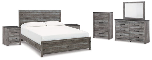 Bronyan King Panel Bed with Mirrored Dresser, Chest and 2 Nightstands at Towne & Country Furniture (AL) furniture, home furniture, home decor, sofa, bedding