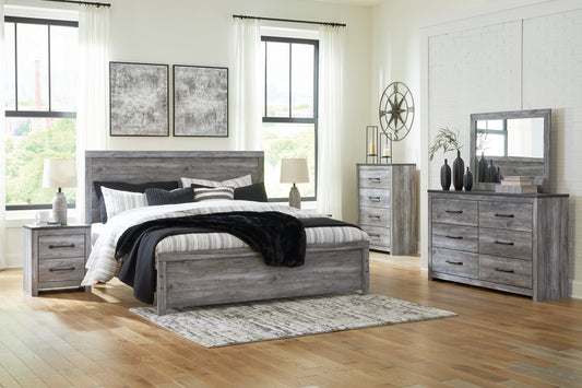 Bronyan King Panel Bed with Mirrored Dresser, Chest and 2 Nightstands at Towne & Country Furniture (AL) furniture, home furniture, home decor, sofa, bedding