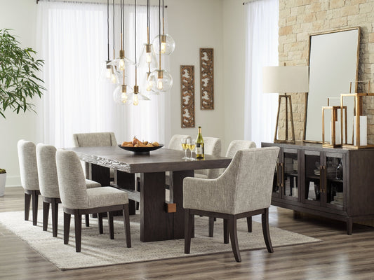 Burkhaus Dining Table and 8 Chairs with Storage at Towne & Country Furniture (AL) furniture, home furniture, home decor, sofa, bedding