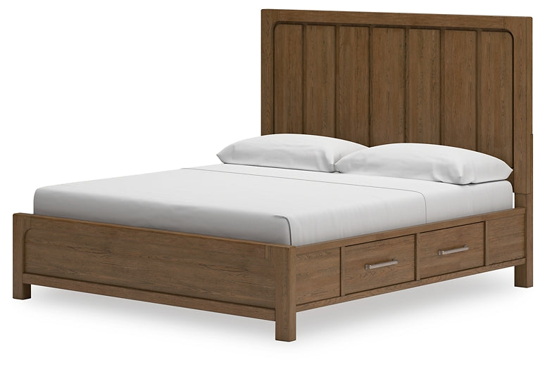 Cabalynn California King Panel Bed with Storage with Mirrored Dresser, Chest and Nightstand at Towne & Country Furniture (AL) furniture, home furniture, home decor, sofa, bedding