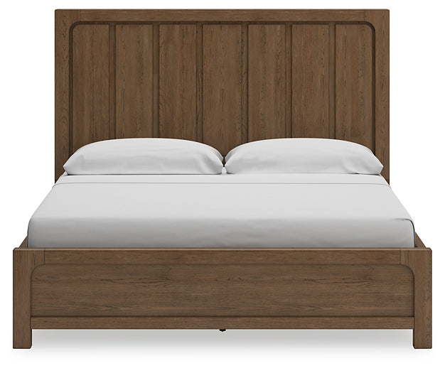 Cabalynn California King Panel Bed with Storage with Mirrored Dresser and 2 Nightstands at Towne & Country Furniture (AL) furniture, home furniture, home decor, sofa, bedding