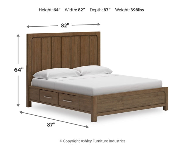 Cabalynn King Panel Bed with Storage with Mirrored Dresser and Chest at Towne & Country Furniture (AL) furniture, home furniture, home decor, sofa, bedding