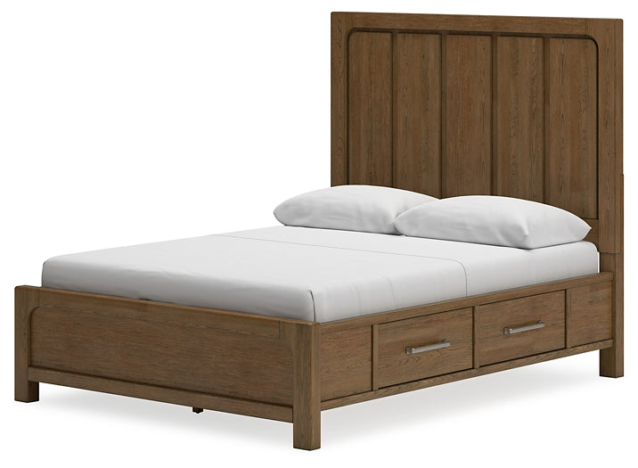 Cabalynn Queen Panel Bed with Storage with Mirrored Dresser, Chest and Nightstand at Towne & Country Furniture (AL) furniture, home furniture, home decor, sofa, bedding