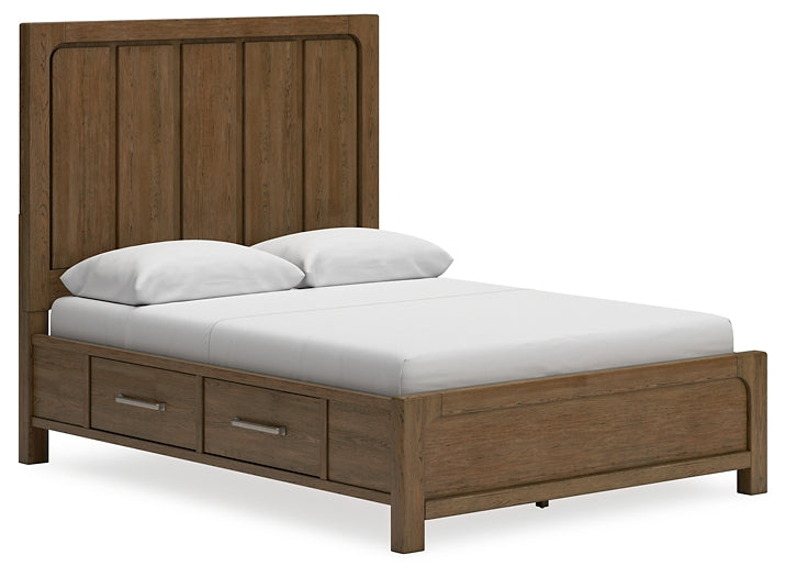 Cabalynn Queen Panel Bed with Storage with Mirrored Dresser, Chest and Nightstand at Towne & Country Furniture (AL) furniture, home furniture, home decor, sofa, bedding