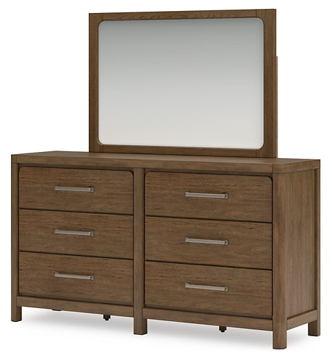 Cabalynn Queen Upholstered Bed with Mirrored Dresser and Chest at Towne & Country Furniture (AL) furniture, home furniture, home decor, sofa, bedding
