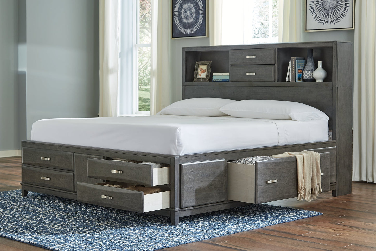 Caitbrook Queen Storage Bed with 8 Drawers with Dresser and Chest at Towne & Country Furniture (AL) furniture, home furniture, home decor, sofa, bedding