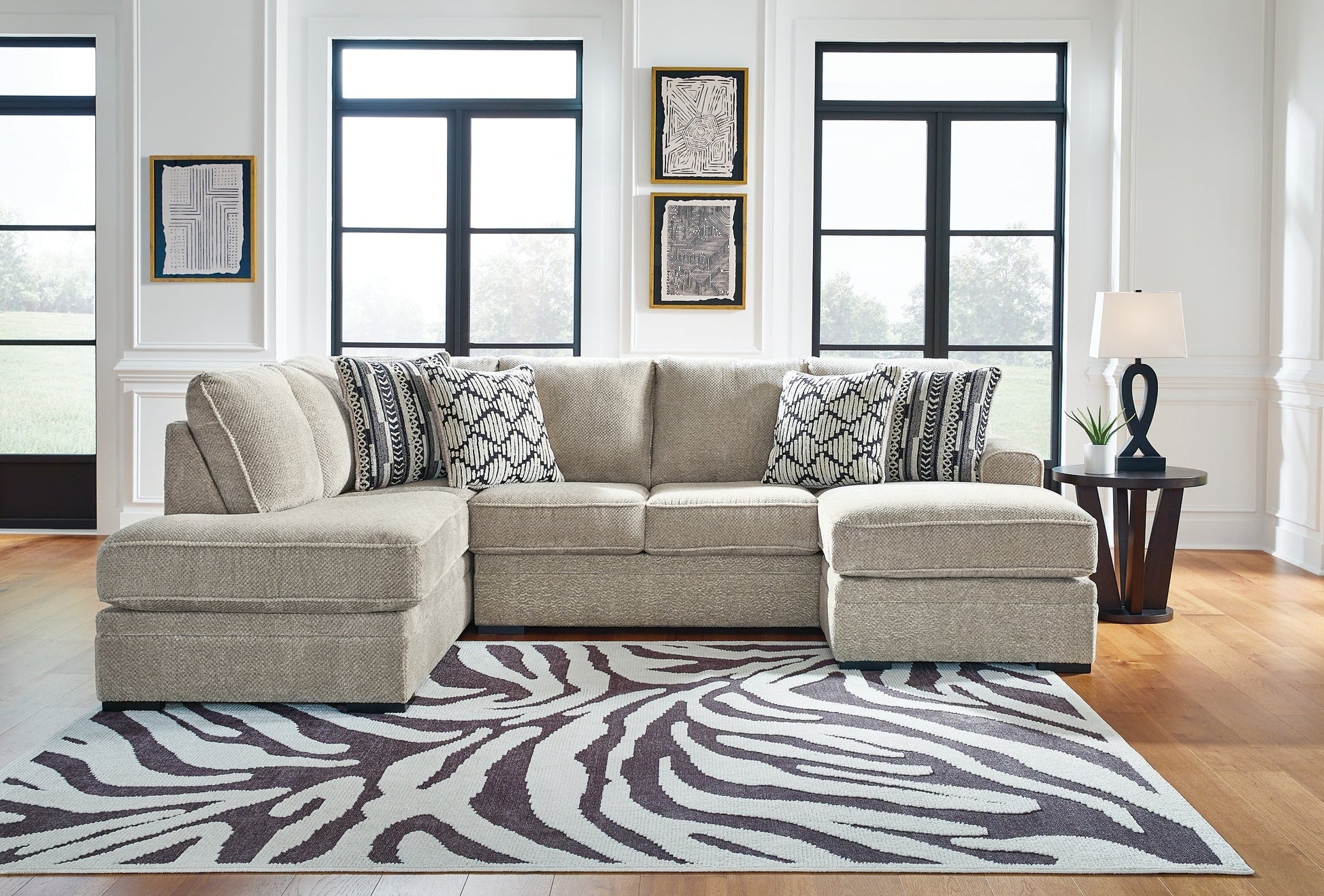 Calnita 2-Piece Sectional with Ottoman at Towne & Country Furniture (AL) furniture, home furniture, home decor, sofa, bedding