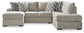 Calnita 2-Piece Sectional with Ottoman at Towne & Country Furniture (AL) furniture, home furniture, home decor, sofa, bedding