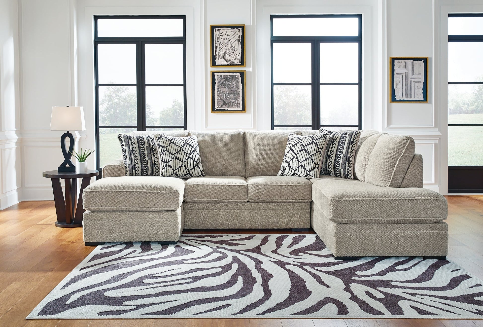 Calnita 2-Piece Sectional with Ottoman at Towne & Country Furniture (AL) furniture, home furniture, home decor, sofa, bedding