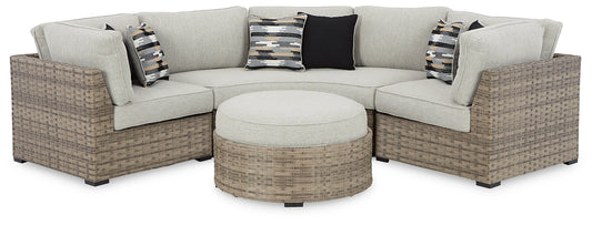 Calworth 5-Piece Outdoor Sectional with Ottoman at Towne & Country Furniture (AL) furniture, home furniture, home decor, sofa, bedding