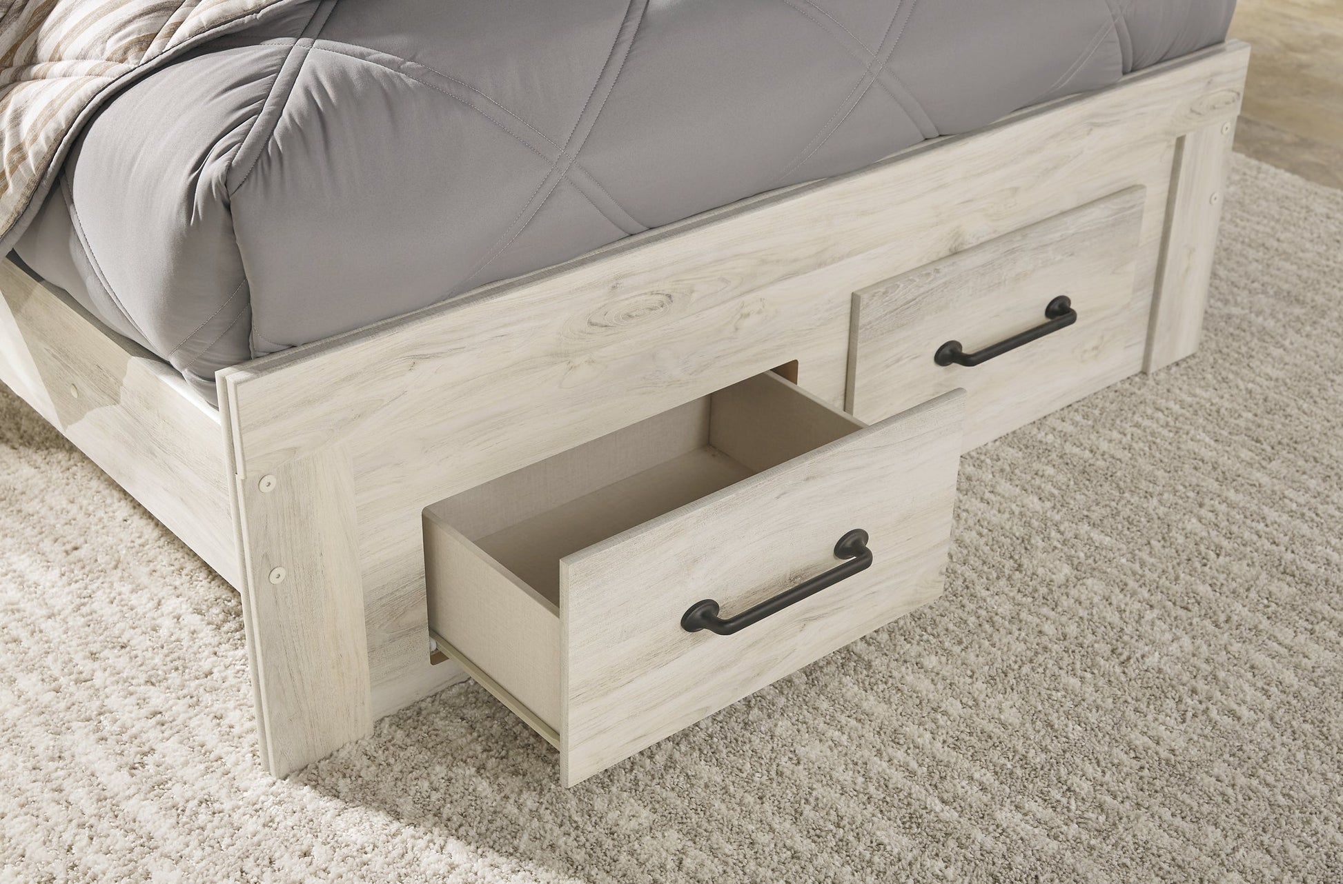 Cambeck Full Panel Bed with 2 Storage Drawers with Mirrored Dresser at Towne & Country Furniture (AL) furniture, home furniture, home decor, sofa, bedding