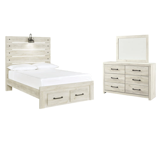 Cambeck Full Panel Bed with 2 Storage Drawers with Mirrored Dresser at Towne & Country Furniture (AL) furniture, home furniture, home decor, sofa, bedding