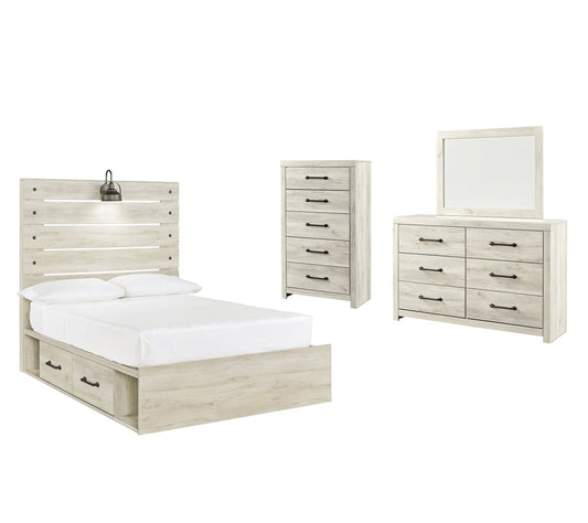 Cambeck Full Panel Bed with 4 Storage Drawers with Mirrored Dresser and Chest at Towne & Country Furniture (AL) furniture, home furniture, home decor, sofa, bedding