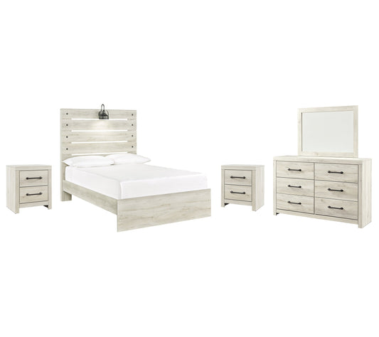 Cambeck Full Panel Bed with Mirrored Dresser and 2 Nightstands at Towne & Country Furniture (AL) furniture, home furniture, home decor, sofa, bedding