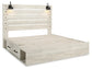 Cambeck King Panel Bed with 2 Storage Drawers with Mirrored Dresser and Nightstand at Towne & Country Furniture (AL) furniture, home furniture, home decor, sofa, bedding