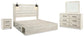 Cambeck King Panel Bed with 2 Storage Drawers with Mirrored Dresser and Nightstand at Towne & Country Furniture (AL) furniture, home furniture, home decor, sofa, bedding