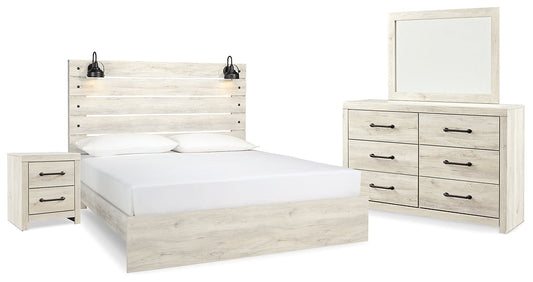 Cambeck King Panel Bed with Mirrored Dresser and Nightstand at Towne & Country Furniture (AL) furniture, home furniture, home decor, sofa, bedding
