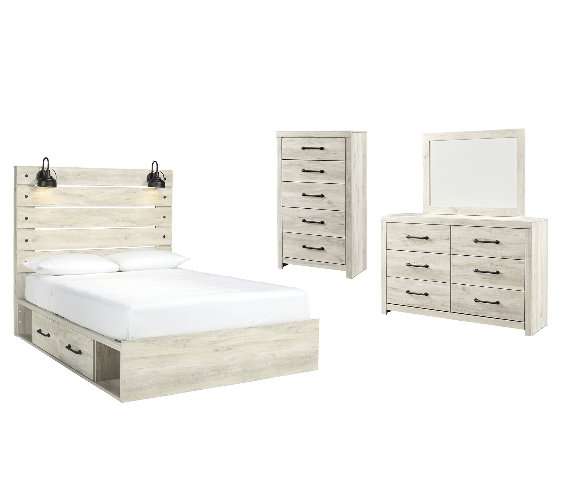 Cambeck  Panel Bed With 2 Storage Drawers With Mirrored Dresser And Chest at Towne & Country Furniture (AL) furniture, home furniture, home decor, sofa, bedding