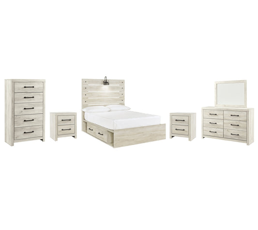 Cambeck  Panel Bed With 4 Storage Drawers With Mirrored Dresser, Chest And 2 Nightstands at Towne & Country Furniture (AL) furniture, home furniture, home decor, sofa, bedding