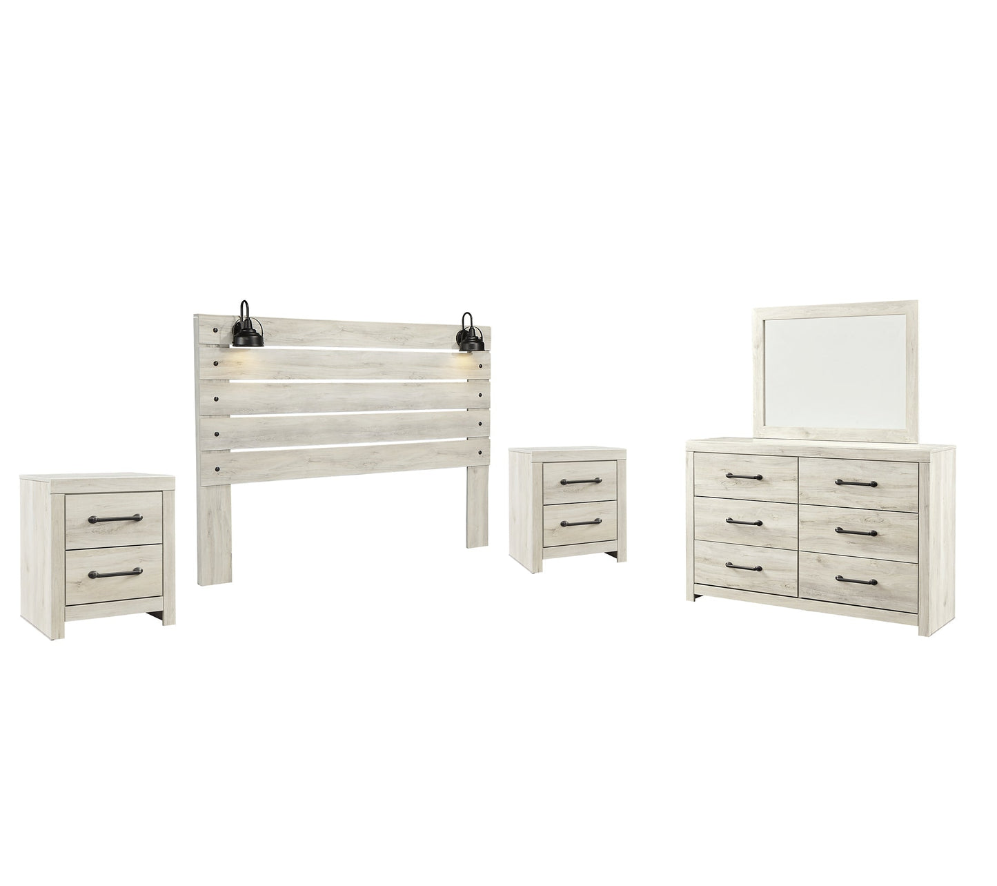 Cambeck  Panel Headboard With Mirrored Dresser And 2 Nightstands at Towne & Country Furniture (AL) furniture, home furniture, home decor, sofa, bedding