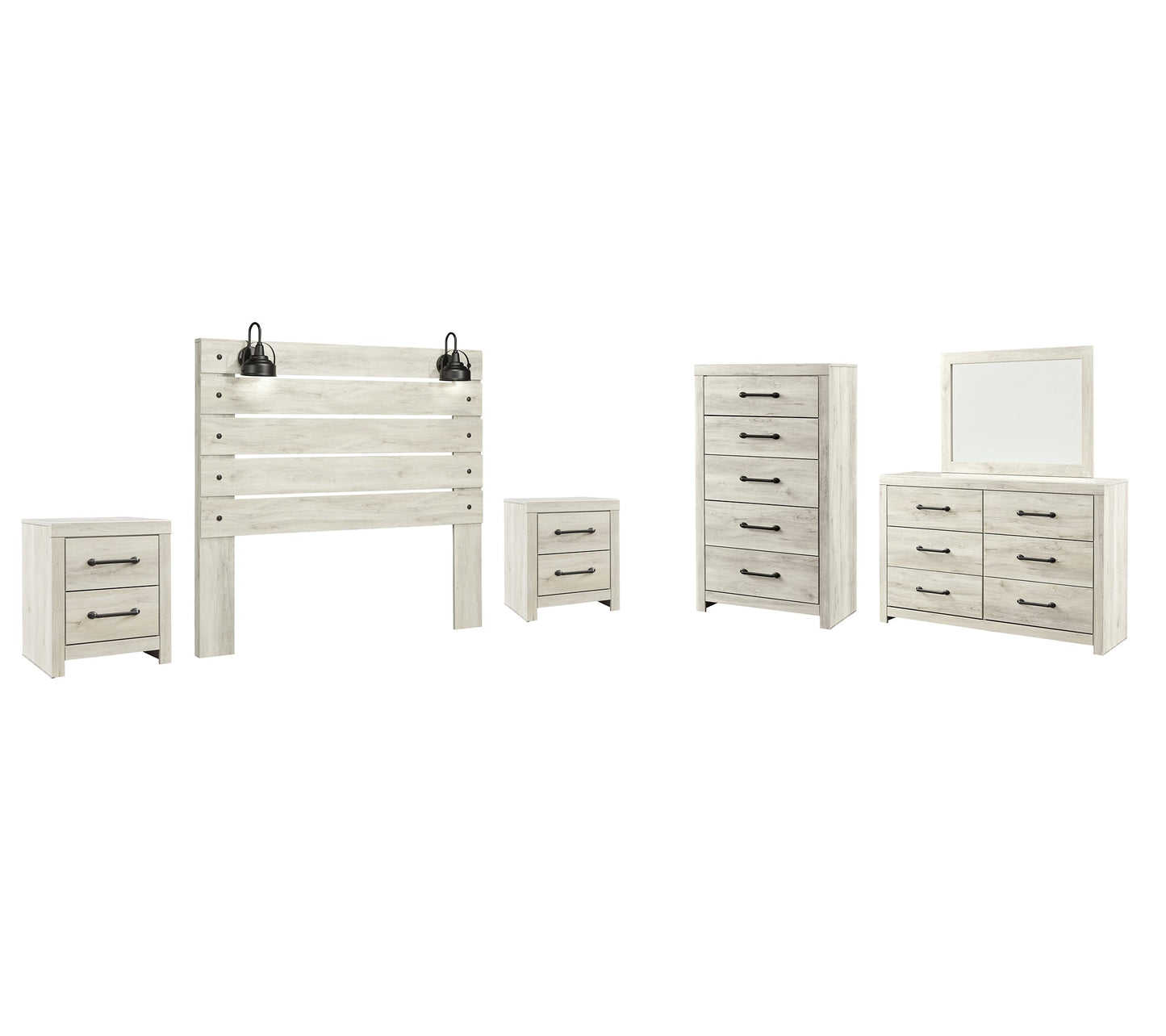 Cambeck  Panel Headboard With Mirrored Dresser, Chest And 2 Nightstands at Towne & Country Furniture (AL) furniture, home furniture, home decor, sofa, bedding