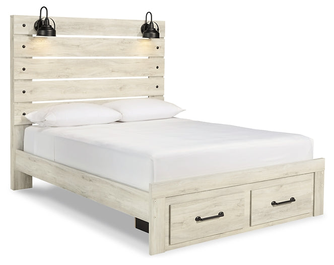 Cambeck Queen Panel Bed with 2 Storage Drawers with Mirrored Dresser, Chest and 2 Nightstands at Towne & Country Furniture (AL) furniture, home furniture, home decor, sofa, bedding