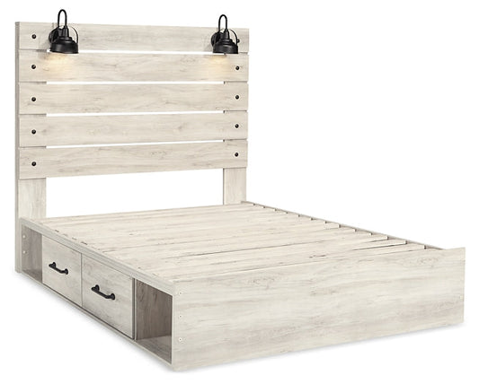 Cambeck Queen Panel Bed with 2 Storage Drawers with Mirrored Dresser and Nightstand at Towne & Country Furniture (AL) furniture, home furniture, home decor, sofa, bedding
