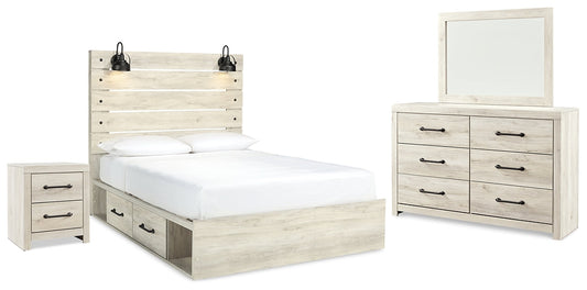 Cambeck Queen Panel Bed with 2 Storage Drawers with Mirrored Dresser and Nightstand at Towne & Country Furniture (AL) furniture, home furniture, home decor, sofa, bedding