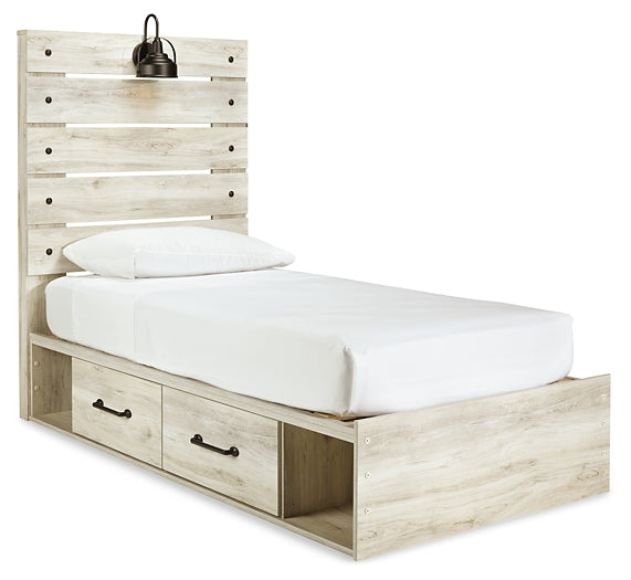 Cambeck Twin Panel Bed with 4 Storage Drawers with Mirrored Dresser at Towne & Country Furniture (AL) furniture, home furniture, home decor, sofa, bedding