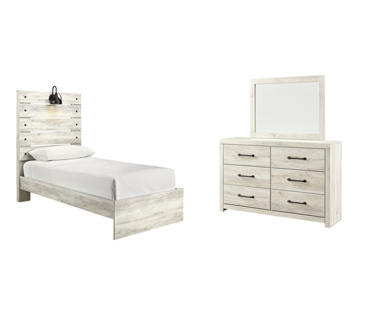 Cambeck Twin Panel Bed with Mirrored Dresser at Towne & Country Furniture (AL) furniture, home furniture, home decor, sofa, bedding