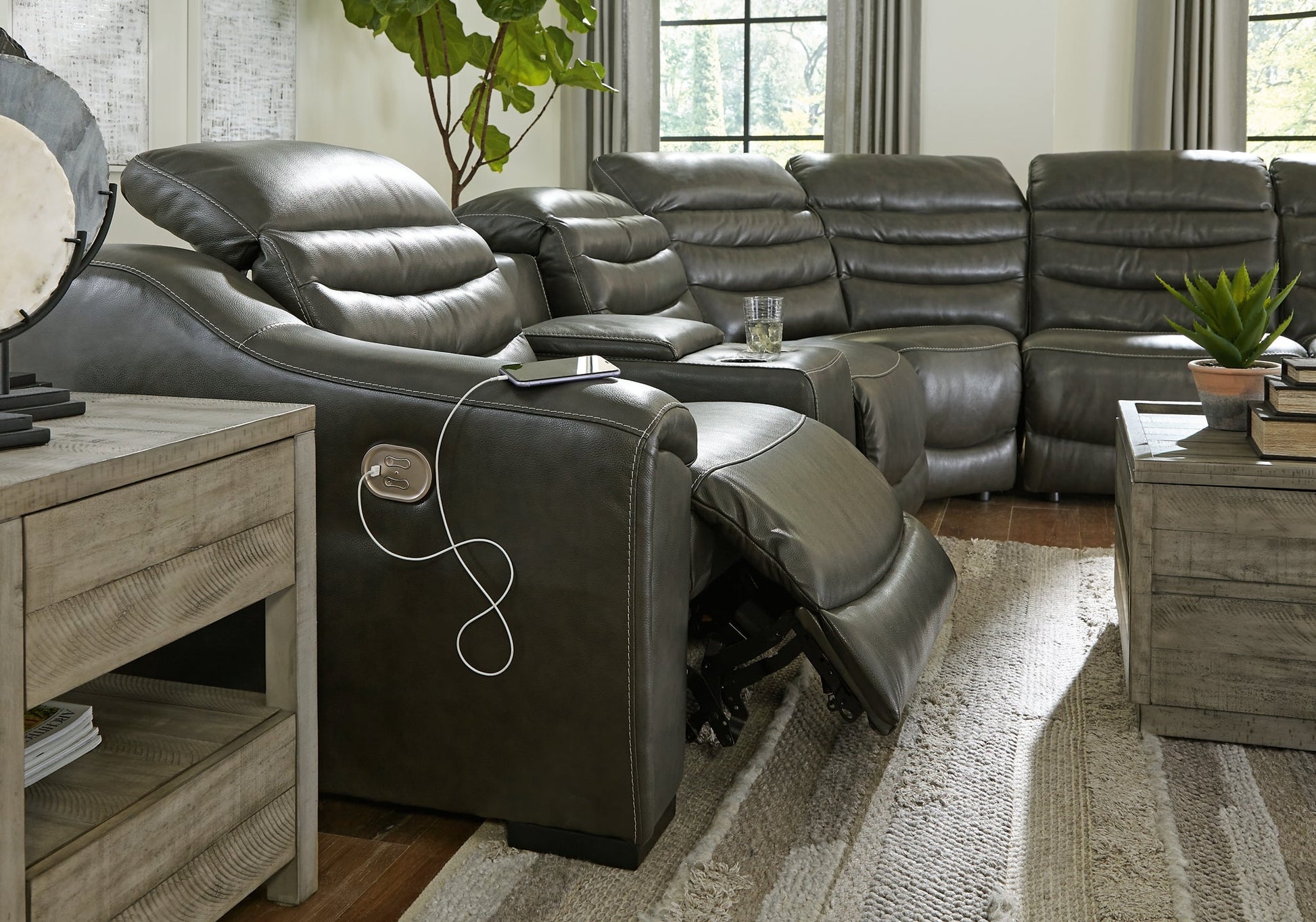 Center Line 6-Piece Sectional with Recliner at Towne & Country Furniture (AL) furniture, home furniture, home decor, sofa, bedding