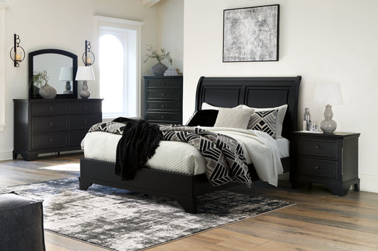 Chylanta Queen Sleigh Bed with Mirrored Dresser, Chest and 2 Nightstands at Towne & Country Furniture (AL) furniture, home furniture, home decor, sofa, bedding